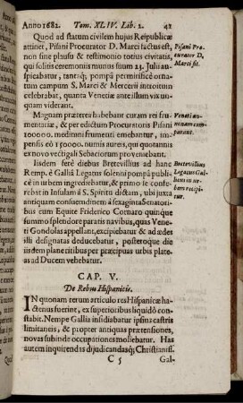 Cap. V. De Rebus Hispanicis