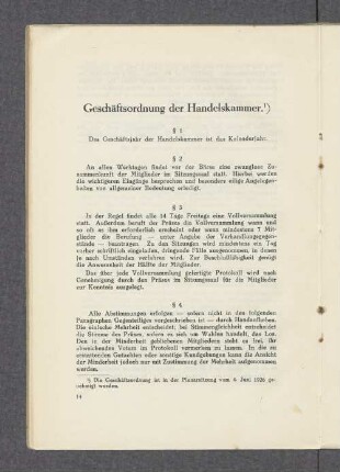 Geschäftsordnung der Handelskammer.