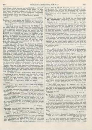 209 [Rezension] Owen, E. C. E., Some Authentic Acts of the Early Martyrs