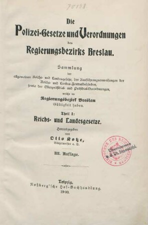 Theil 1: Reichs-und Landesgesetze