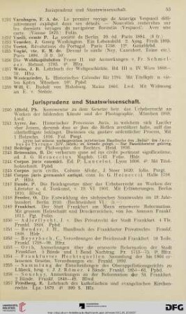 Jurisprudenz und Staatswissenschaft (Nr. 1240-1270)