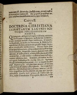 Caput II. De Doctrina Christiana Ex Poetarum Lacunis Scitisque Philosophorum Hausta