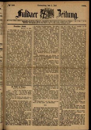 Ausgabe vom Donnerstag, den 01. Juli 1886.