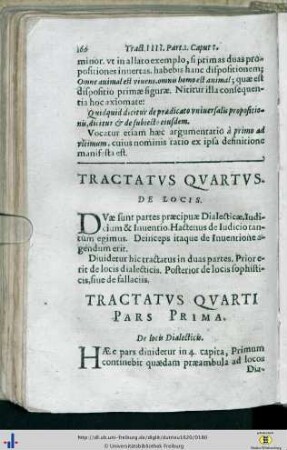 Tractatus Quartus. De locis.