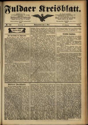 Zweite Ausgabe vom Samstag, den 07. Mai 1910.