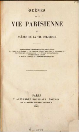 Oeuvres complètes de H. de Balzac. 12, La comédie humaine; 1: Etudes de moeurs; 3/4: Scènes de la vie parisienne