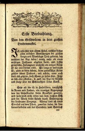 Erste Beobachtung. Von den Geschwüren in dem großen Lendenmuskel