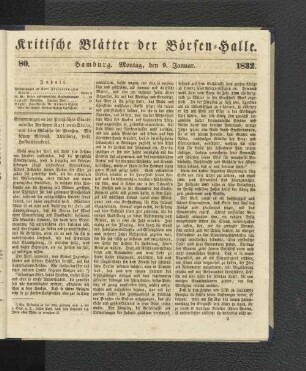 80. 9. Januar 1832