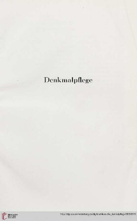 Denkmalpflege