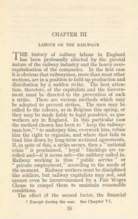 Chapter III Labour On The Railways