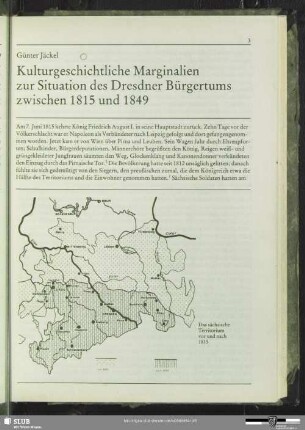 Kulturgeschichtliche Marginalien zur Situation des Dresdner Bürgertums zwischen 1815 und 1849