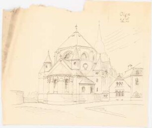 Pfarrkirche Sankt Martinus, Olpe: Perspektivische Ansicht (Entwurf von Joseph Buchkremer)
