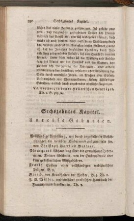 Sechszehntes Kapitel. Unreife Geburten.