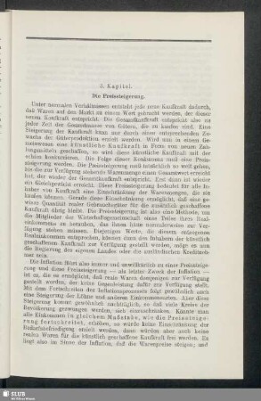 3. Kapitel. Die Preissteigerung