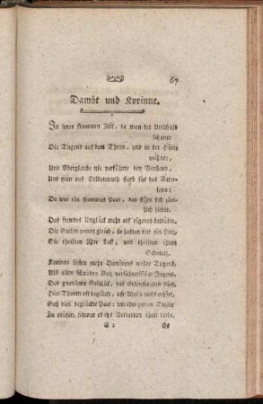 [XXIV.] Damöt und Korinne. - [XXXIII.] Die Einsamkeit, Aus dem Englischen des Pope.