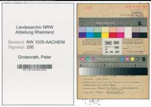 Entnazifizierung Peter Grotenrath , geb. 28.06.1893 (Steiger)