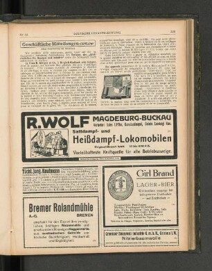 Geschäftliche Mitteilungen