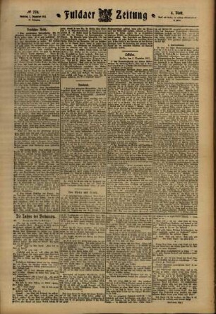 Vierte Ausgabe vom Samstag, den 02. Dezember 1911.