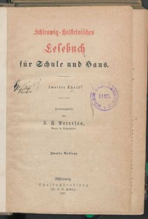 Th. 2: Schleswig-holsteinisches Lesebuch für Schule und Haus