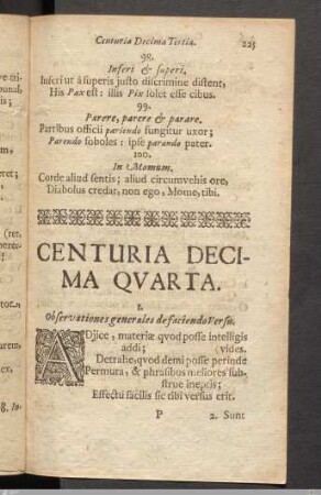 Centuria Decima Quarta.