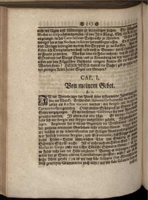 Cap. I. Von meinem Gebet.