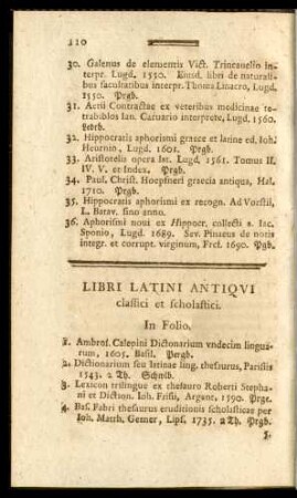 Libri latini antiqvi classici et scholastici