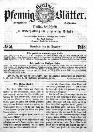 No. 51, Sonnabend, den 18. December