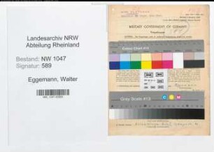 Entnazifizierung Walter Eggemann , geb. 02.04.1900 (Lehrer)