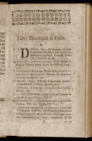 Libri Theologici in Folio.
