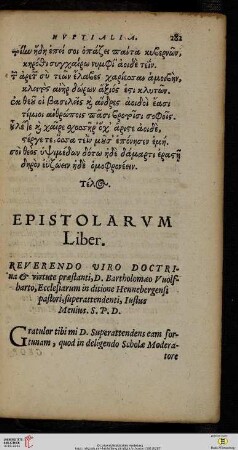 Epistolarvm Liber