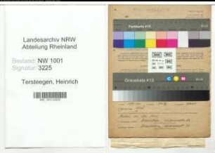 Entnazifizierung Heinrich Tersteegen, geb. 14.07.1909 (Vertreter)