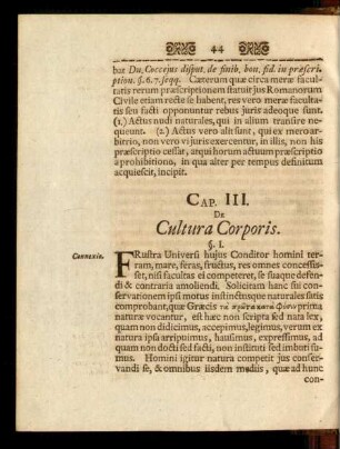 Cap. III. De Cultura Corporis