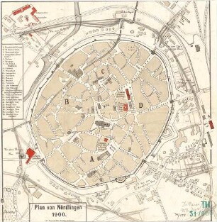 Fischer, Theodor; Nördlingen; Wohnhäuser Baugenossenschaft - Lageplan