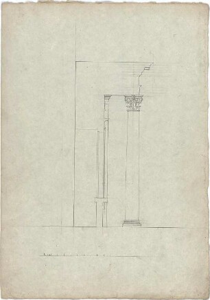 Speeth, Peter; Architekturentwürfe für den Unterricht - Portal mit korinthischer Säule (Schnitt)