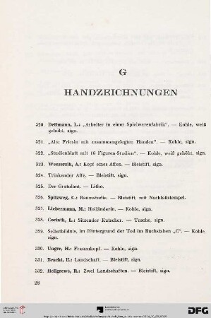 G. Handzeichnungen (Nr. 320-332)