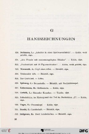G. Handzeichnungen (Nr. 320-332)