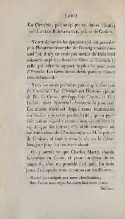 La Cirnéide, poeme épique en douze chants; par Lucien Buonaparte, prince de Canino