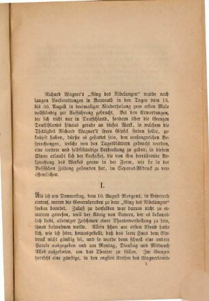 Das Bühnenfestspiel in Bayreuth : Kritische Studie. Separat-Abdruck aus der Vossischen Zeitung