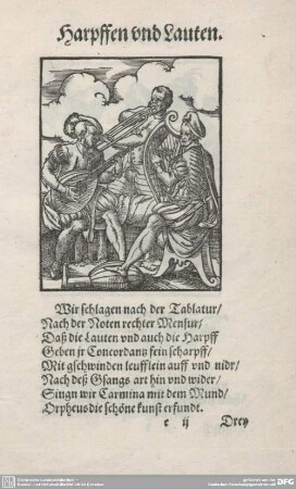 Harpffen und Lauten.