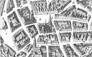 Zittau. Vogelschau, Ausschnitt aus: Die Stadt Zittau 1643 (Sign.: VIII 129)