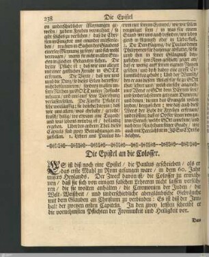 Die Epistel an die Colosser.