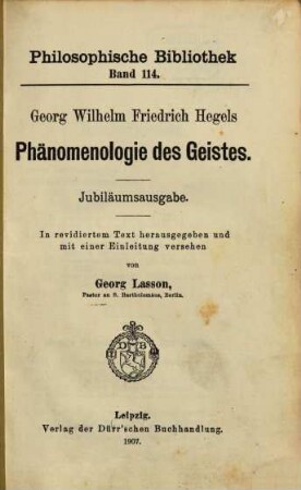 Phänomenologie des Geistes Georg Wilhelm Friedrich Hegels Phänomenologie des Geistes