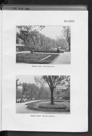 Wehbers Park. Empfangsraum. / Wehbers Park. Alte-Leute-Garten.