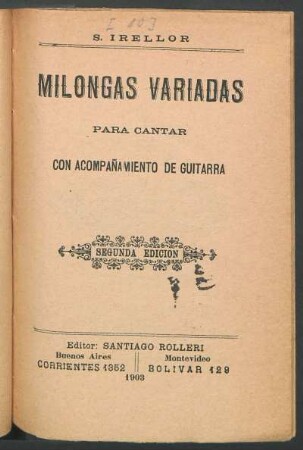 Milongas variadas para cantar con acompañamiento de guitarra