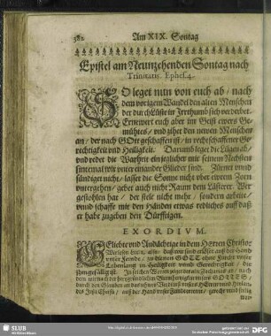 Epistel am Neunzehenden Sontag nach Trinitatis