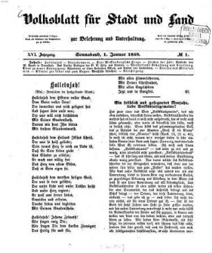 Volksblatt für Stadt und Land zur Belehrung und Unterhaltung, 1859 = Jg. 16, Nr. 1 - 26