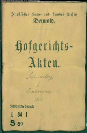 Schierenberg, Bürgermeister in Horn gegen Registrator Franz Kaspar Barkhausen - Schuldforderung