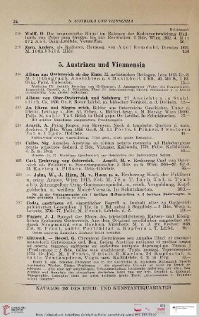 5. Austriaca und Viennensia (Nr. 220 - 282)