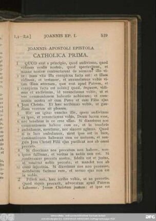 Ioannis Epistola Catholica I.