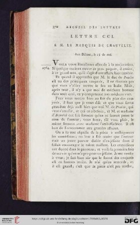 (Lettre CCI - CCX)